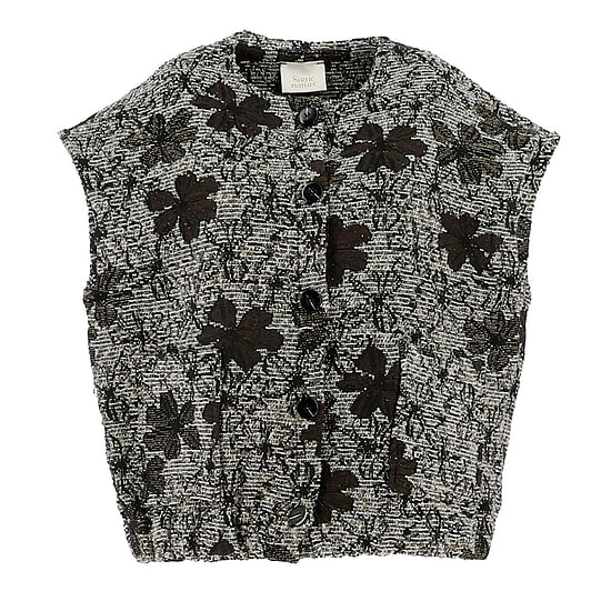 Dames Gilet Flowers noir
