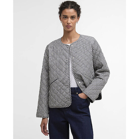 Afbeelding Dames Quilt Jasje Cashel Navy Gingham  2 van Barbour