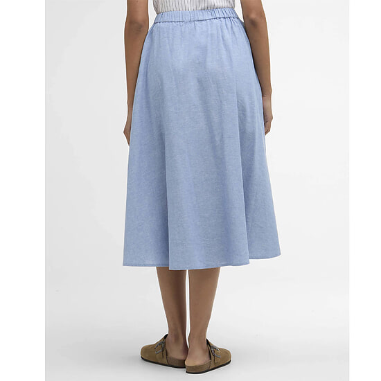 Afbeelding Dames Rok Midi Sutton Light Chambray 4 van Barbour