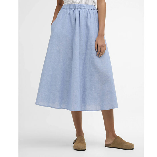 Afbeelding Dames Rok Midi Sutton Light Chambray 3 van Barbour