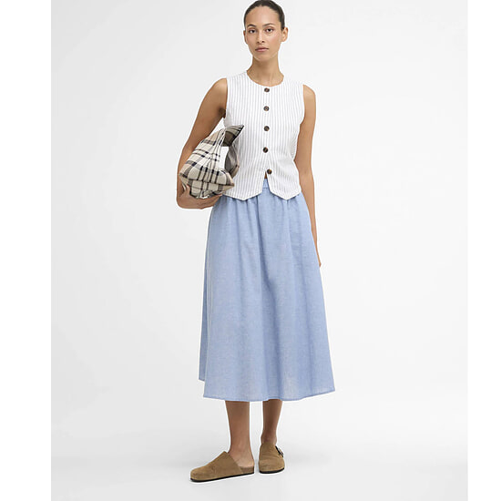 Afbeelding Dames Rok Midi Sutton Light Chambray 2 van Barbour