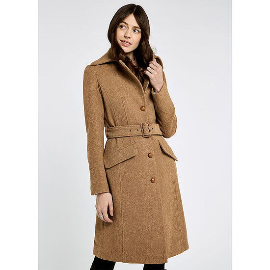 Afbeelding Dames Tweed Coat Brookvale Camel Twill 3