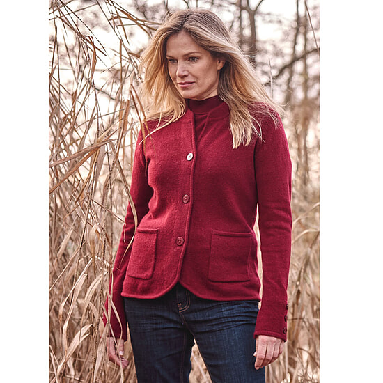 Dames Vest Blazer Cabernet