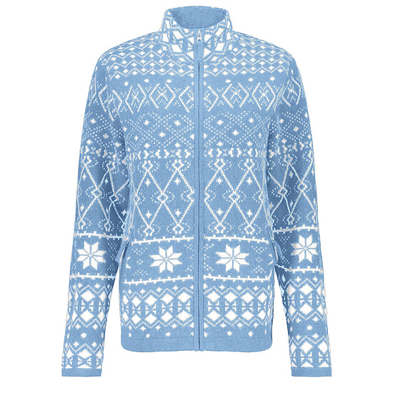 Dames vest Mock Neck Jacquard Dream Blue