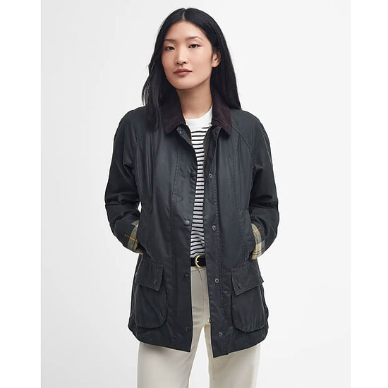 Afbeelding Dames waxjas Beadnell Sage 2