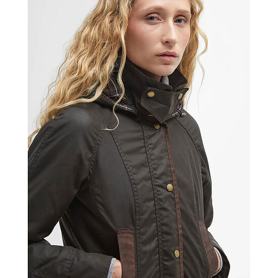 Afbeelding Dames waxjas Bower Olive 6