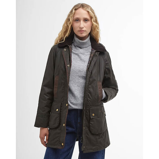 Afbeelding Dames waxjas Bower Olive 2