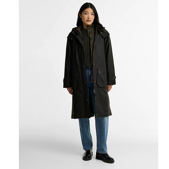 Dames waxjas Cannich Olive lang