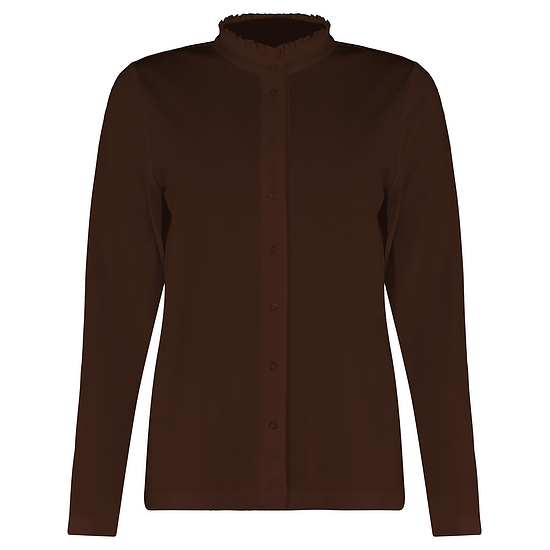 Damesblouse Ruffle Jersey Brown