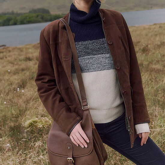 Damesjas Joyce leer walnut