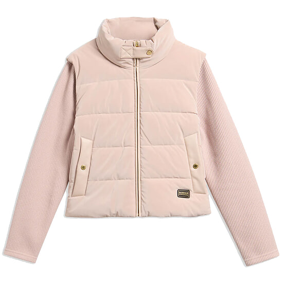 Damesjas Quilted Sweat Balaton Faux Velvet Nutmeg