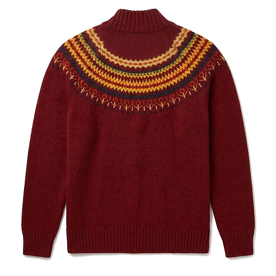 Damestrui Fairisle Yoke turtle neck Russet Red