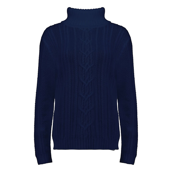 Damestrui turtle neck cable knit navy