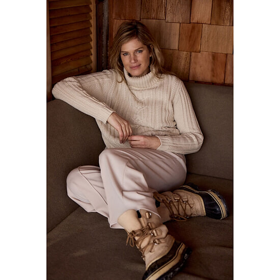 Damestrui turtle neck cable knit navy