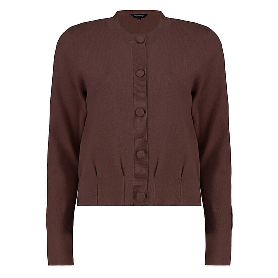 Damesvest Crew Neck Coffee Mel