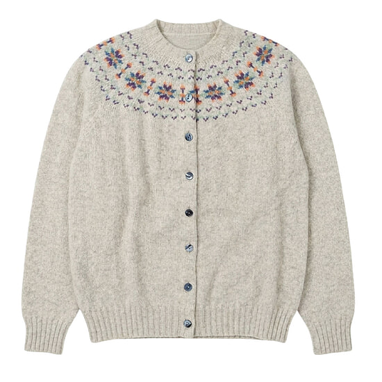 Damesvest Fairisle Yoke High Vellum