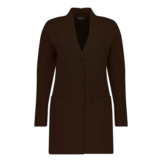 Damesvest V neck long Brown Mel