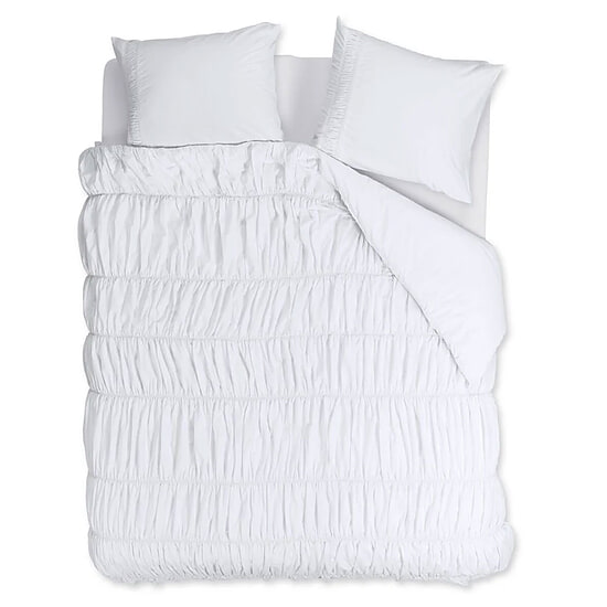 Dekbedovertrek Riviera Maison Ruffle White  Lits-Jumeaux 1
