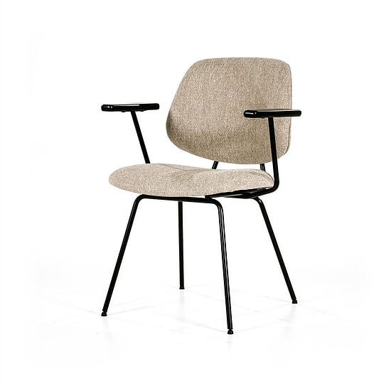 Eetkamerstoel Lynn beige fletcher met armleuining 3