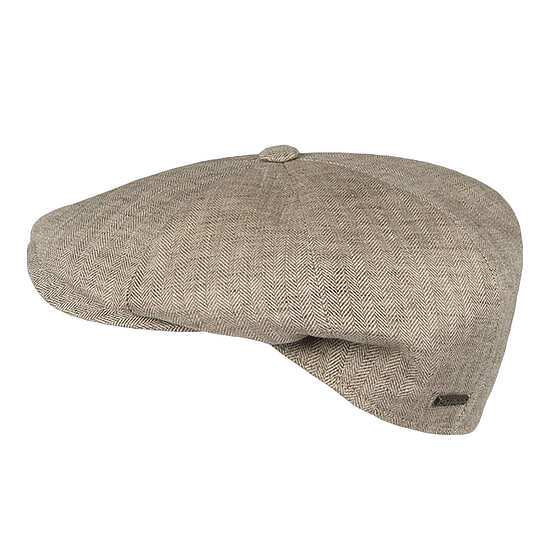 Flatcap Duco Linnen visgraat beige
