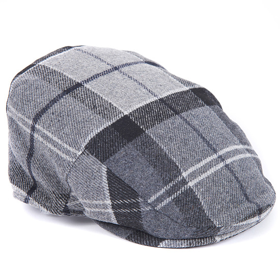 Gallingale tartan flat cap grey/black 1