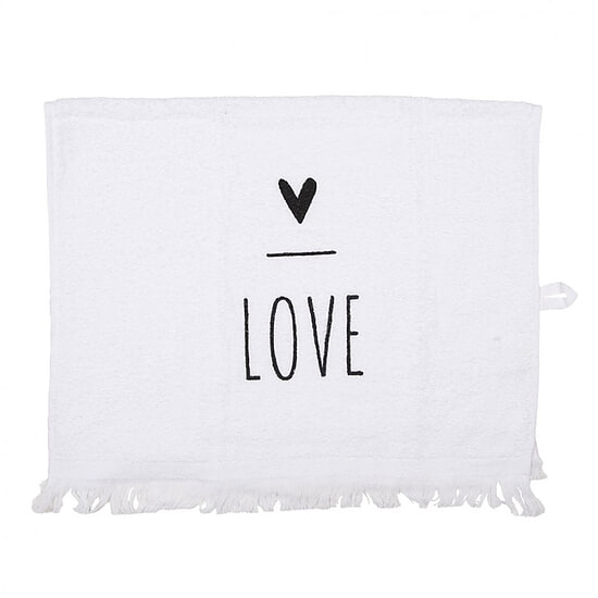 Gastendoekje wit zwart love 1