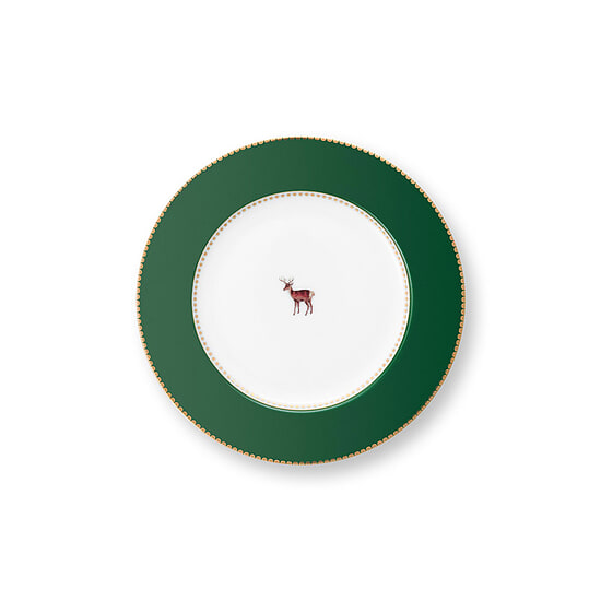 Gebaksbordje Love Birds Deer Dark Green 17 cm 1