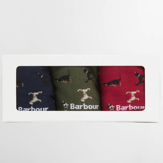 Giftbox sokken Dog Navy Red Green