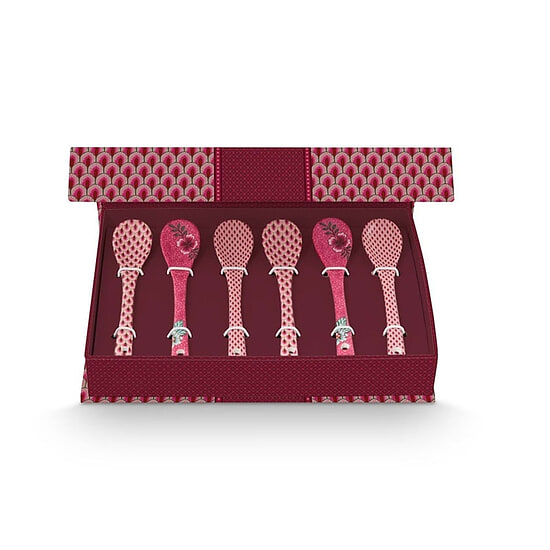 Giftset Spoons Flower Festival dark pink 13cm 1