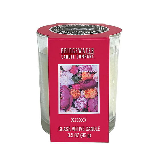 Glas votief kaars XOXO 1