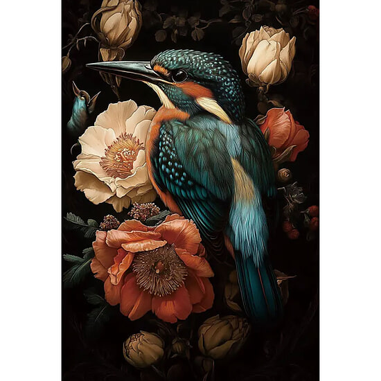 Glasschilderij IJsvogel 80x120 1