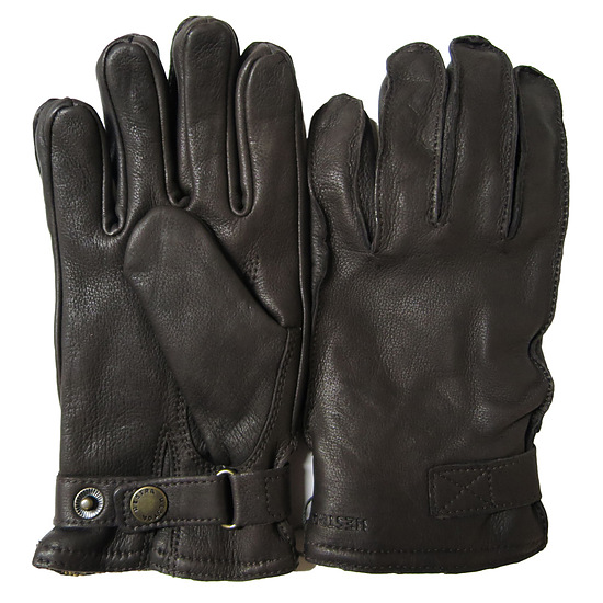 Handschoen deerskin wool terry dark brown 1