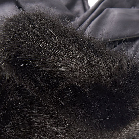 Handschoenen Fur Trimmed Black