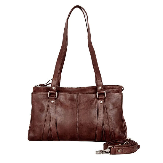 Handtas leer Christabelle Dk bruin