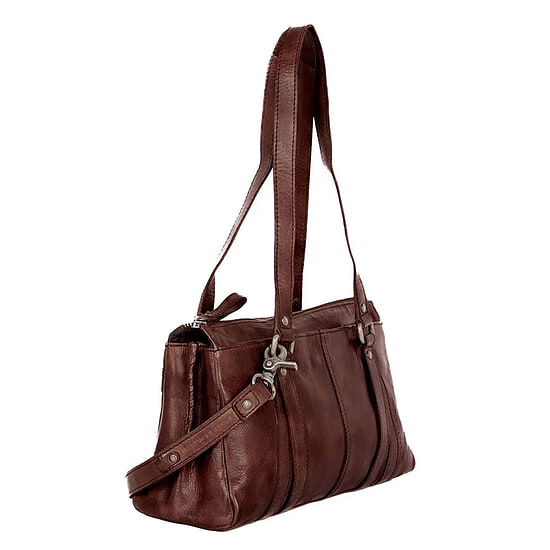 Handtas leer Christabelle Dk bruin
