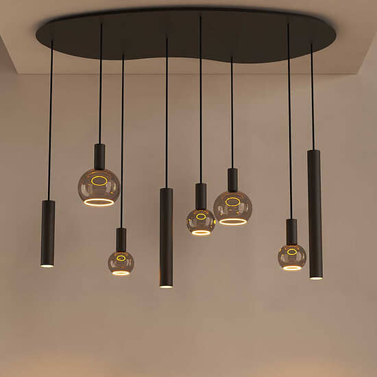 Hanglamp Riva organisch groot platinum