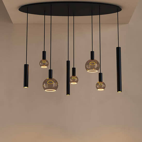 Hanglamp Riva ovaal zwart