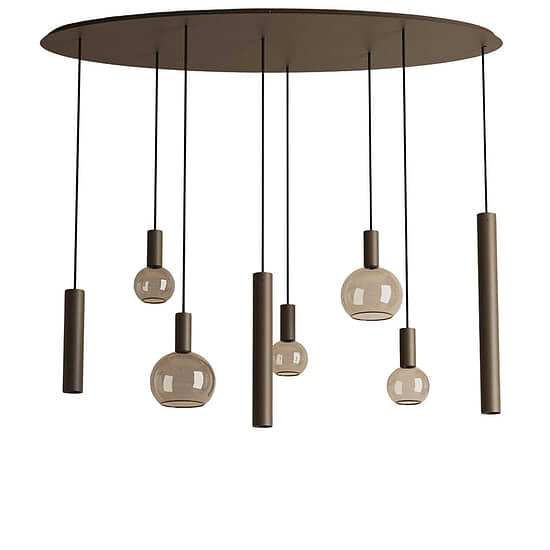 Hanglamp Riva ovaal zwart 8 platinum 1
