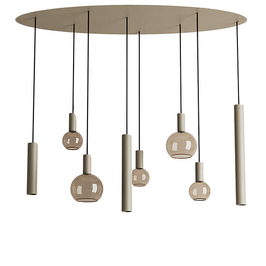 Hanglamp Riva ovaal zwart 8 quartz 1