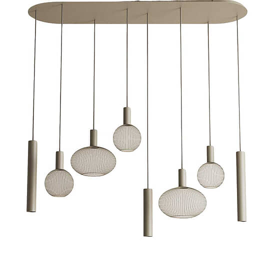 Hanglamp Riva plat ovaal quartz