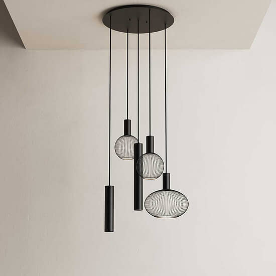 Hanglamp Riva rond zwart