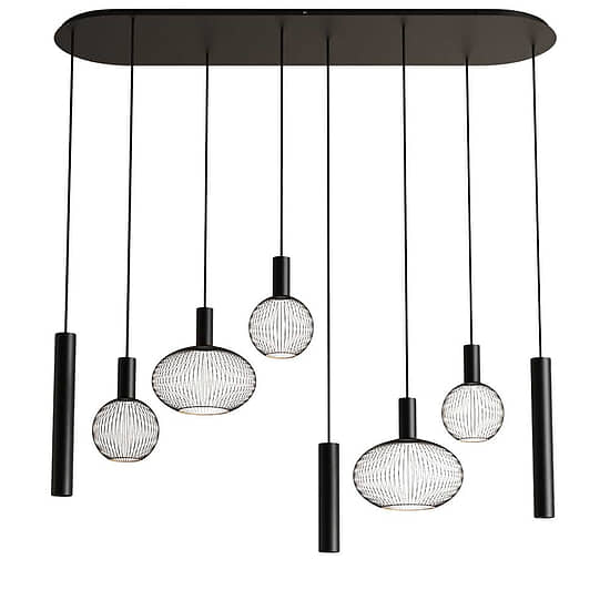 Hanglamp Riva plat ovaal zwart