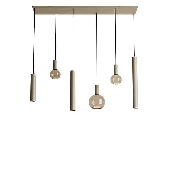 Hanglamp Riva recht 6 lichts quartz  1