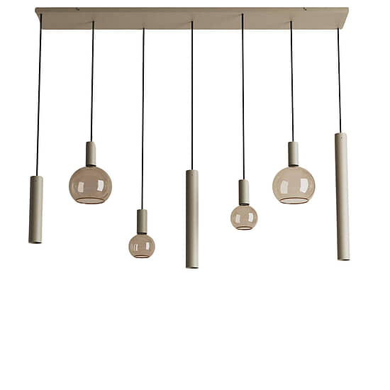 Hanglamp Riva recht 7 lichts quartz 1