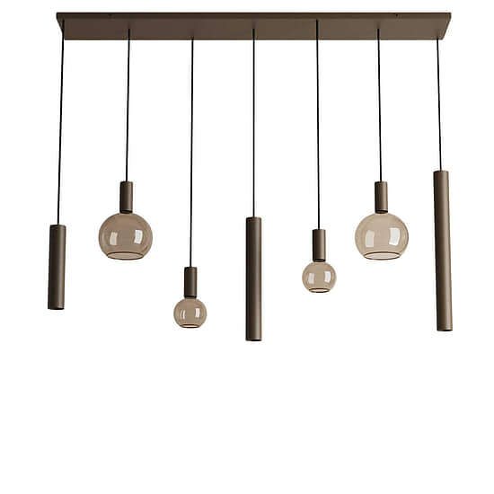 Hanglamp Riva recht 7 lichts platinum 1