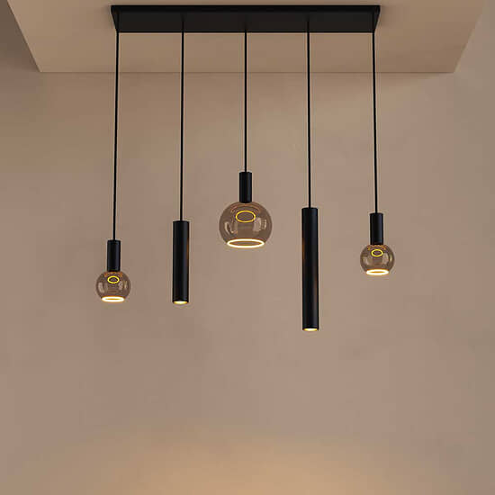 Hanglamp Riva recht kort zwart