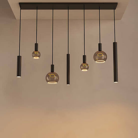 Hanglamp Riva recht platinum