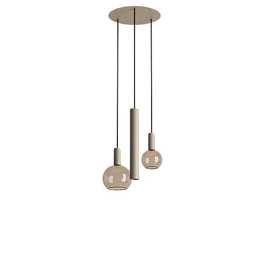 Hanglamp Riva rond 3 lichts quartz 1