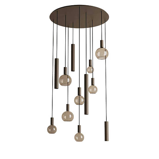 Hanglamp Riva rond 12 lichts platinum 1