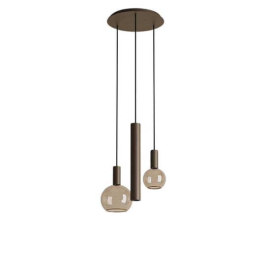 Hanglamp Riva rond 3 lichts platinum 1
